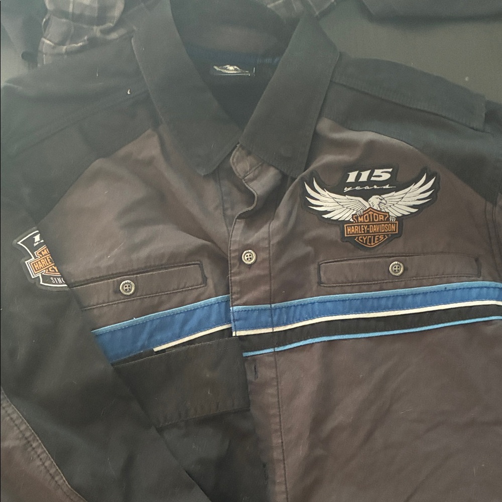Harley-Davidson Black and Blue Logo Shirt